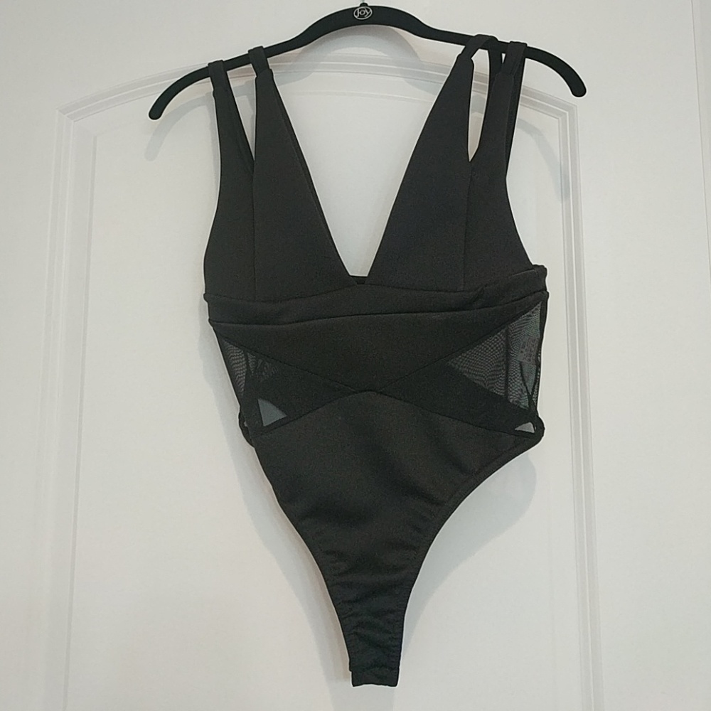 Black Plunge Bodysuit